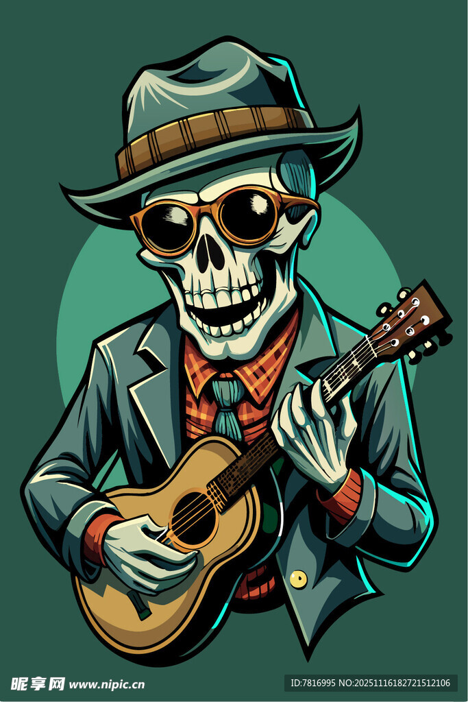 骷髅乐手弹吉他