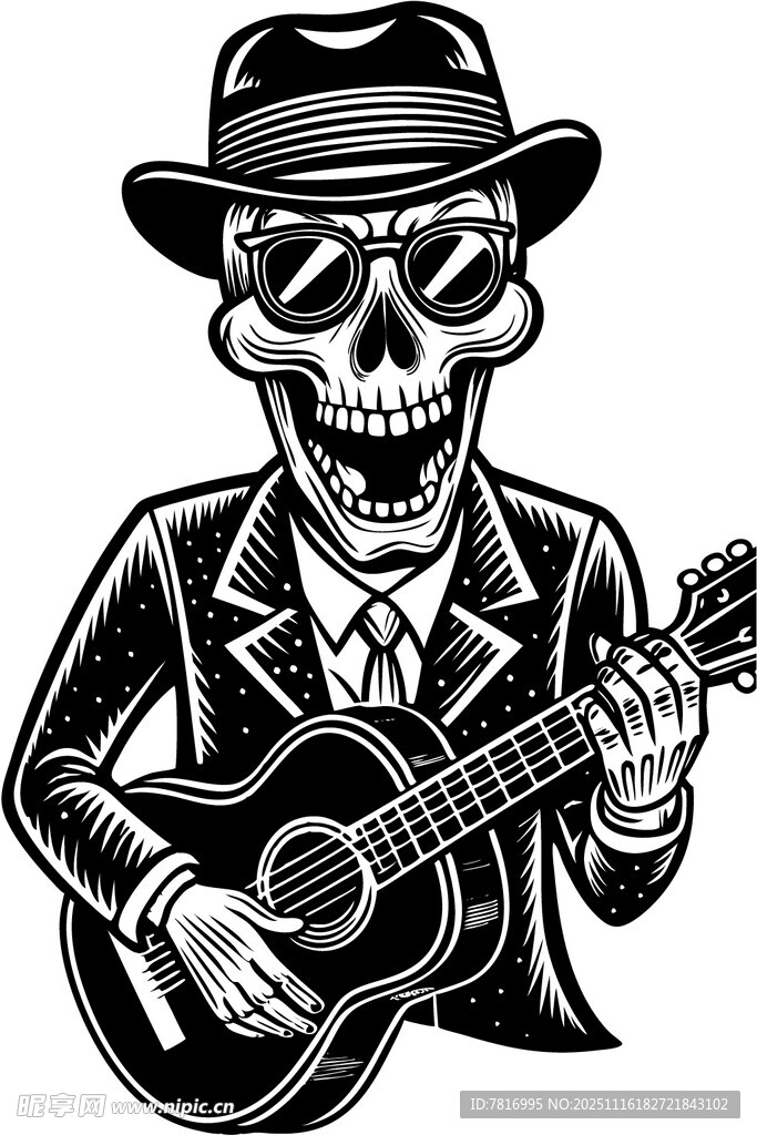 骷髅乐手弹吉他