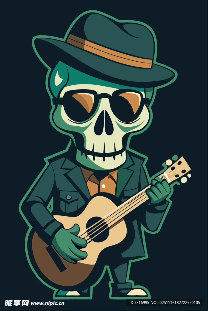 骷髅乐手弹吉他
