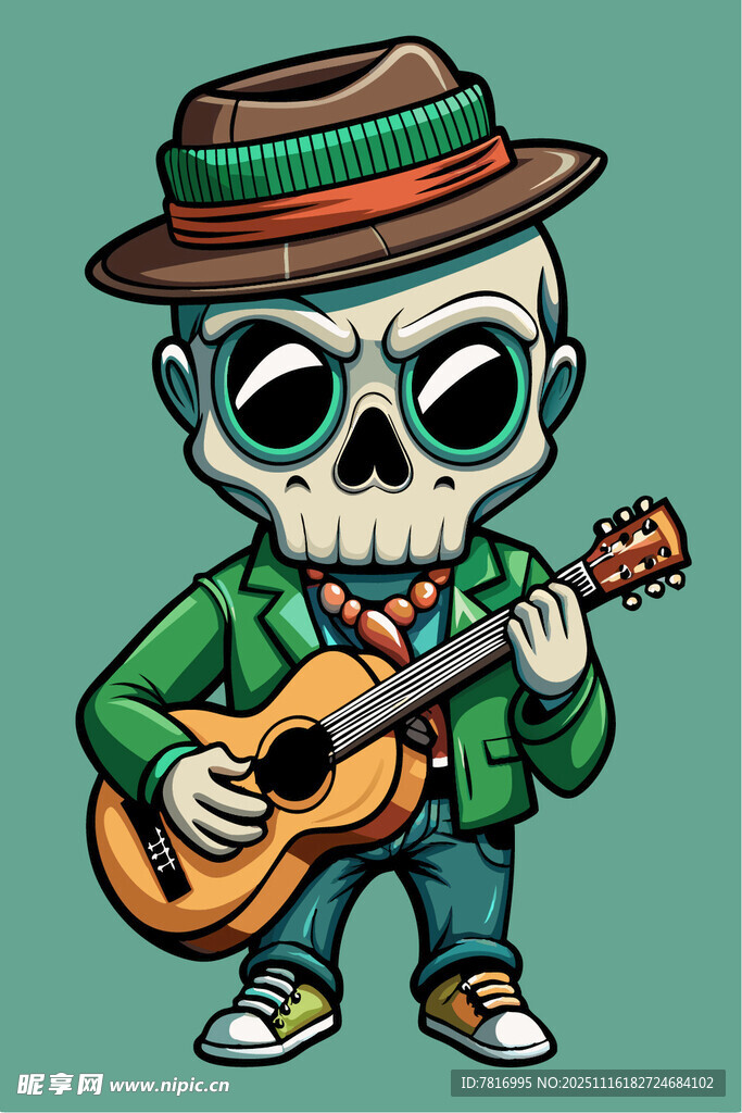 骷髅乐手弹吉他