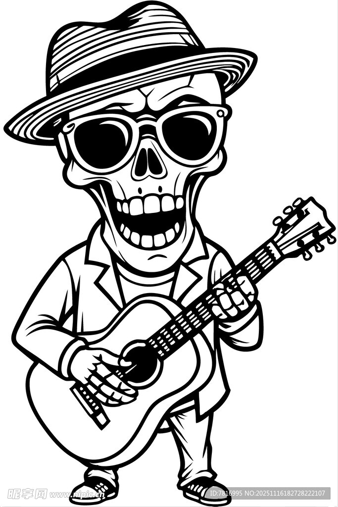 骷髅乐手弹吉他