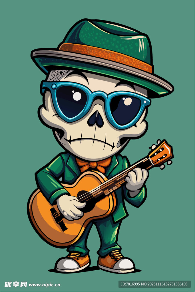 骷髅乐手弹吉他