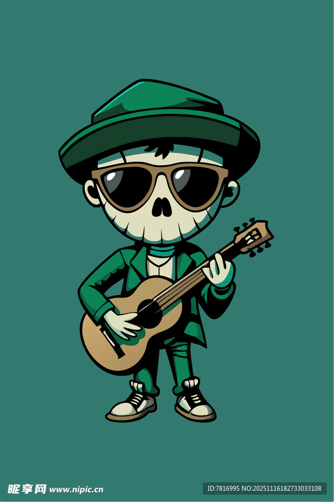 骷髅乐手弹吉他