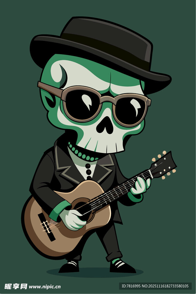 骷髅乐手弹吉他