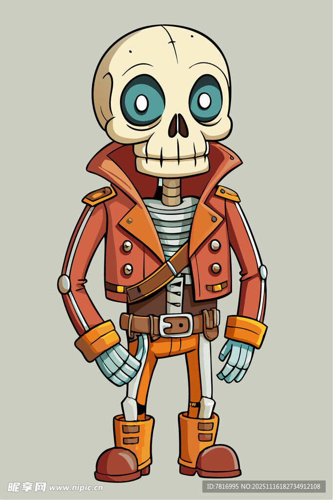 骷髅牛仔卡通形象