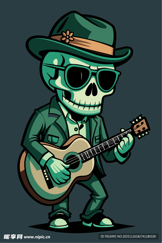 骷髅乐手弹吉他