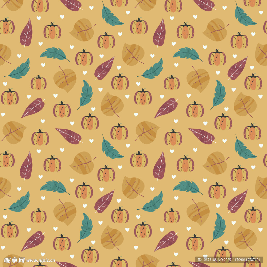 秋季元素无缝图案背景