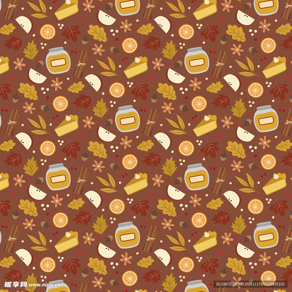 秋季元素无缝图案背景