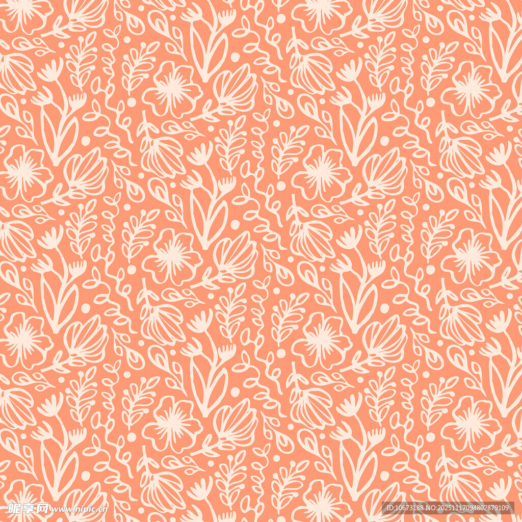 橙色花卉纹理图案背景