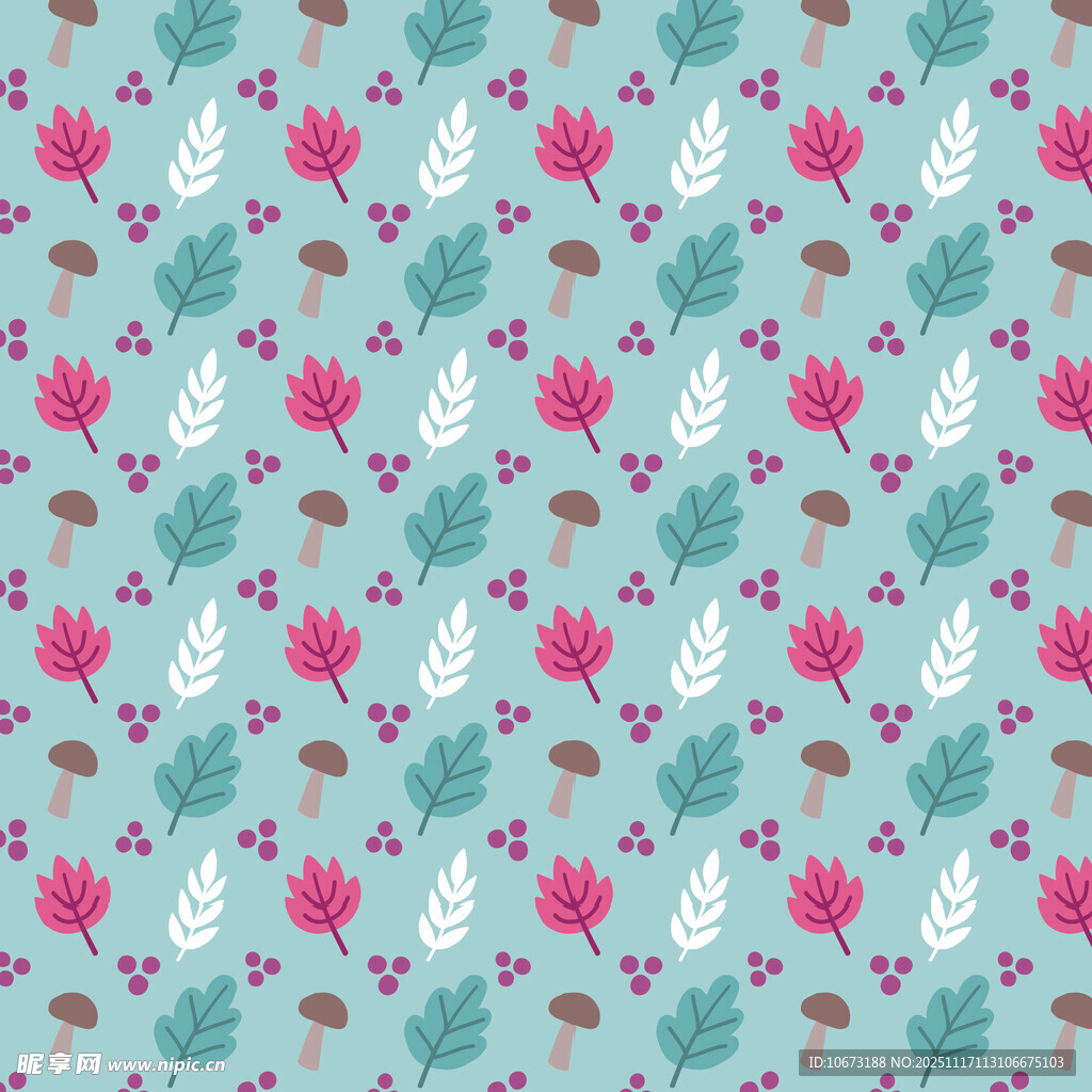 清新花卉植物图案背景