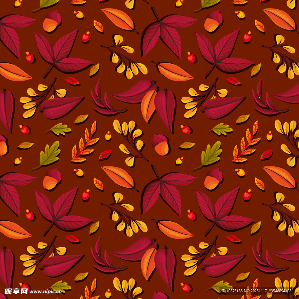 秋日缤纷树叶图案纹理