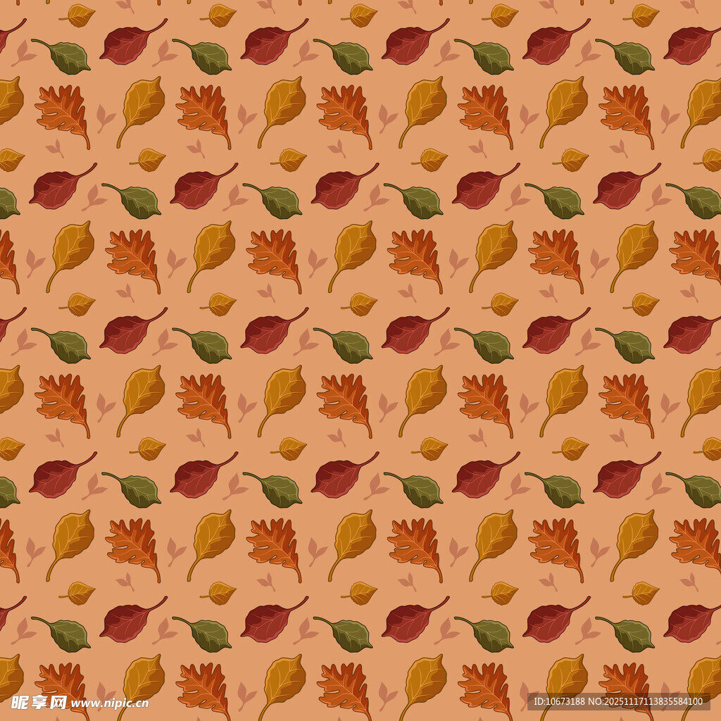 秋季树叶图案无缝背景