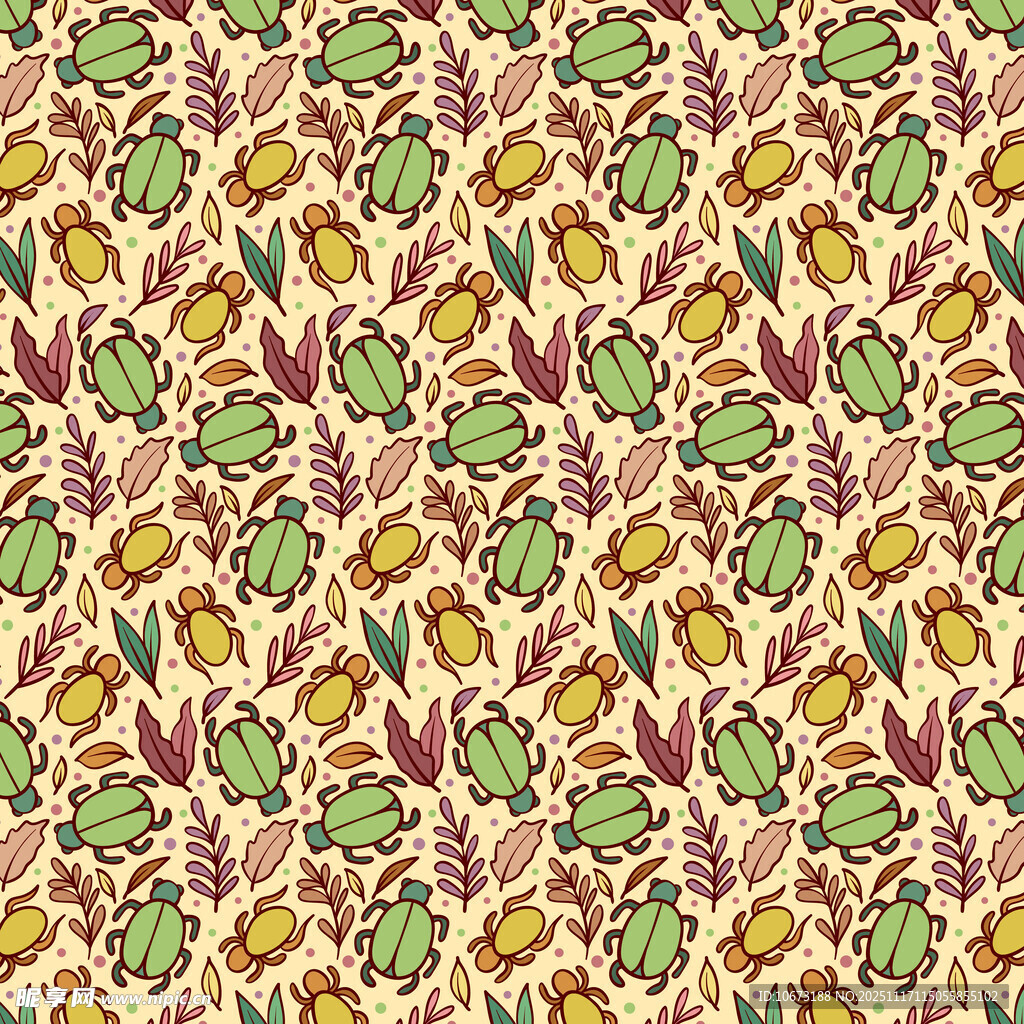 复古风植物花卉图案背景