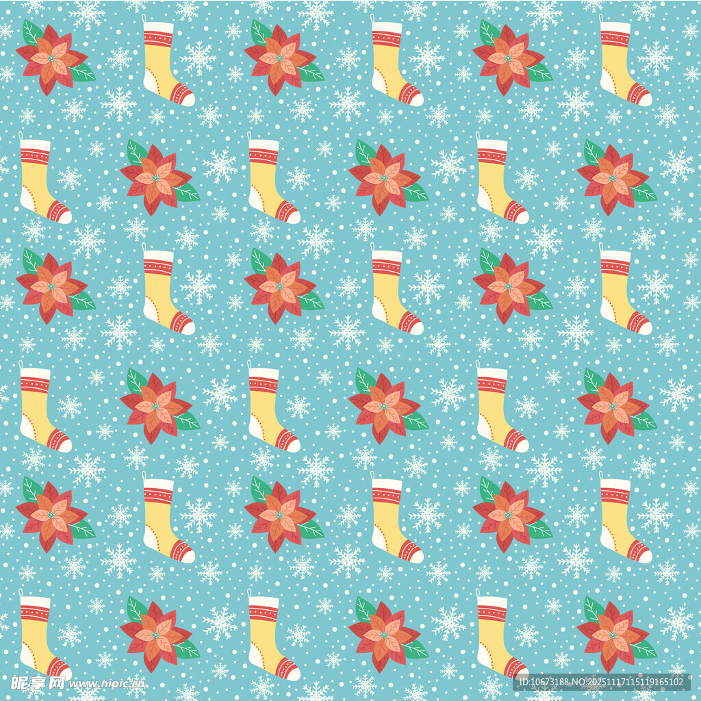 圣诞主题无缝图案背景