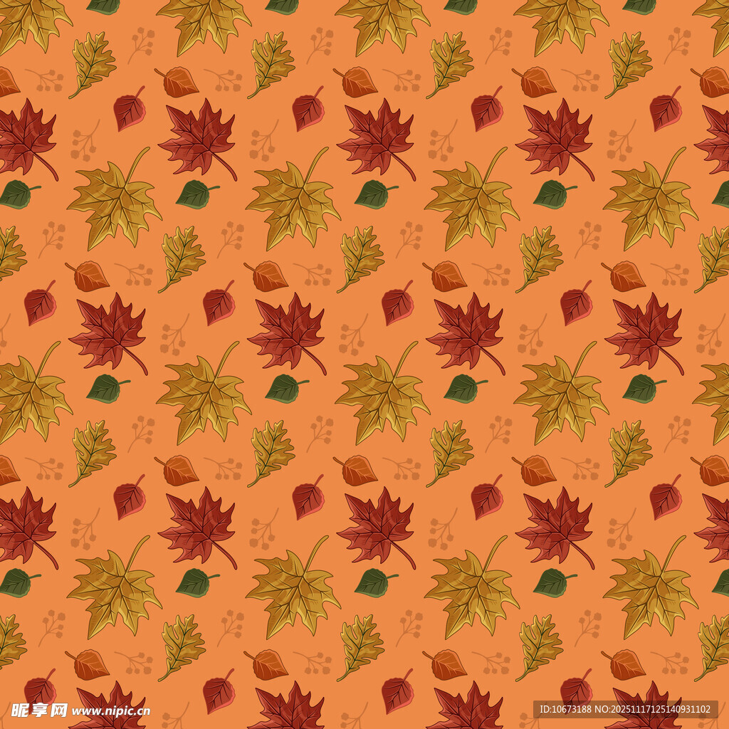 秋季枫叶花卉图案背景