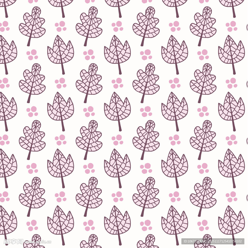 树叶花朵图案的精美背景