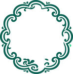 中式复古花纹绿色边框