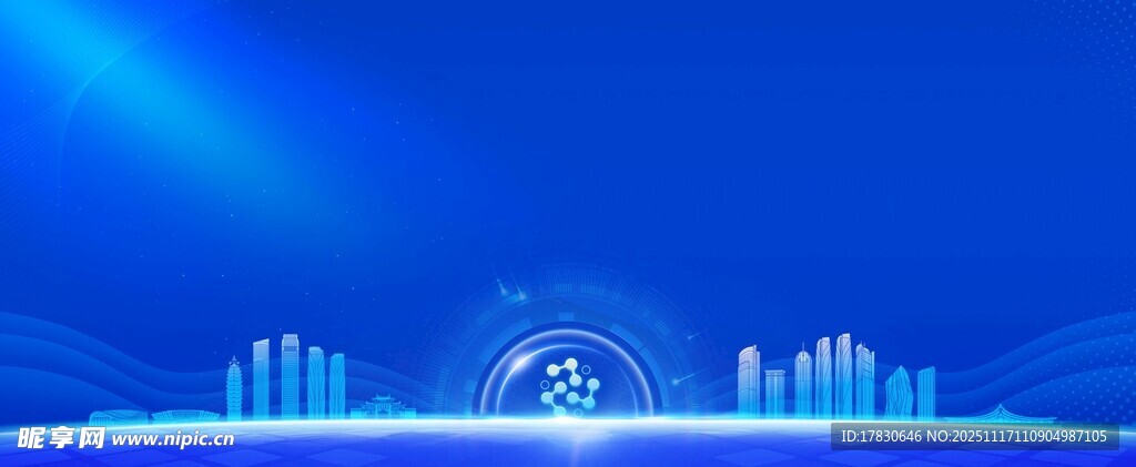 蓝色科技感音频波形背景