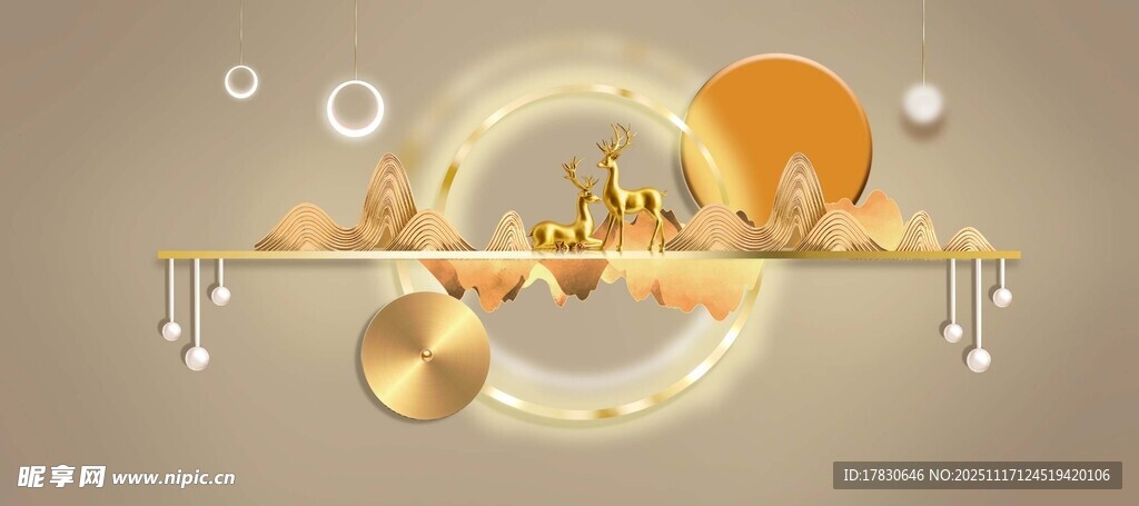 金色奢华装饰元素设计图