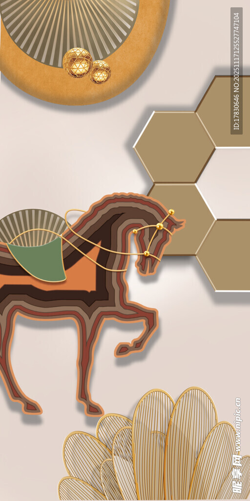 中式古风马形装饰摆件