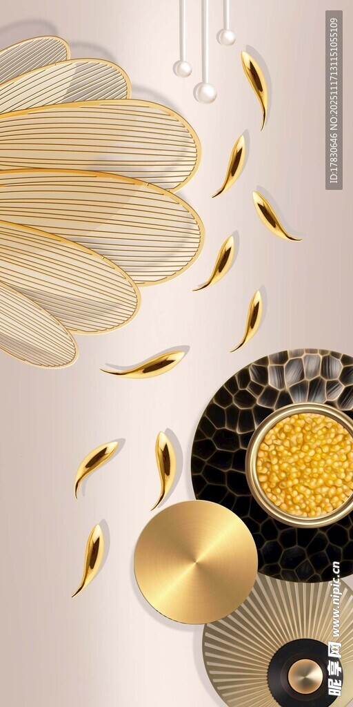 中式金箔装饰艺术摆件