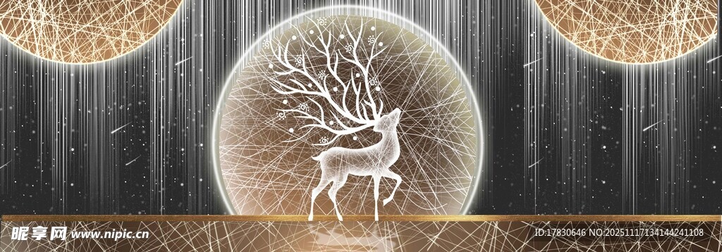 梦幻麋鹿装饰图案