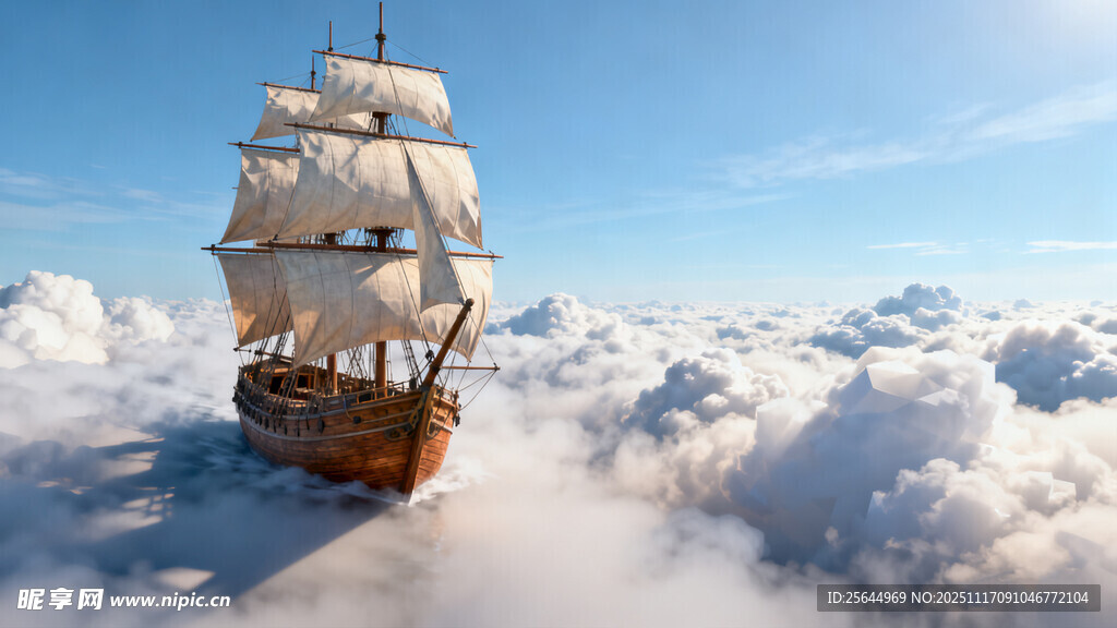 云端航行的梦幻帆船