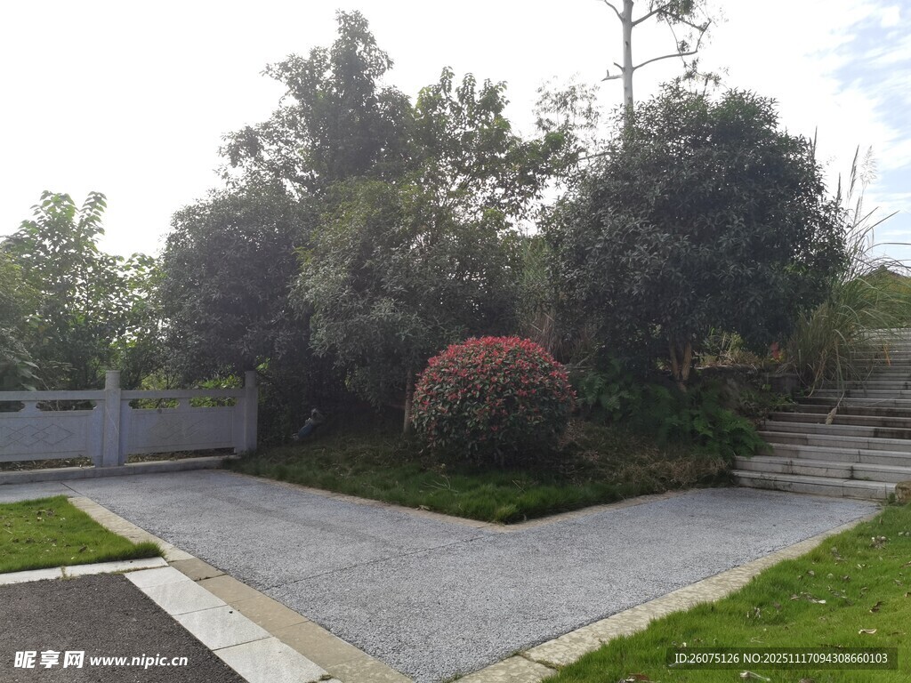 庭院景观绿植环绕的空间