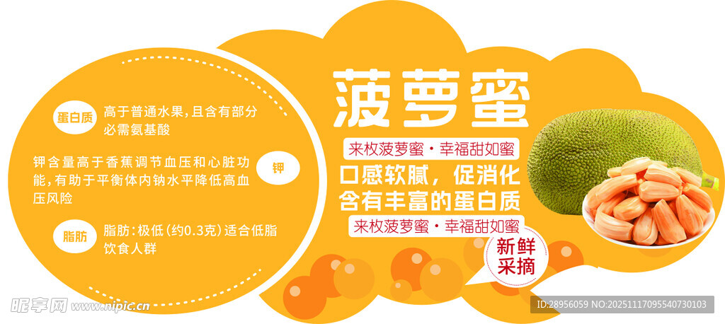 菠萝蜜营养信息展示图