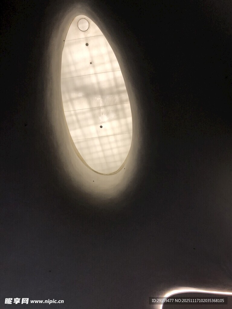 圆形发光灯具特写