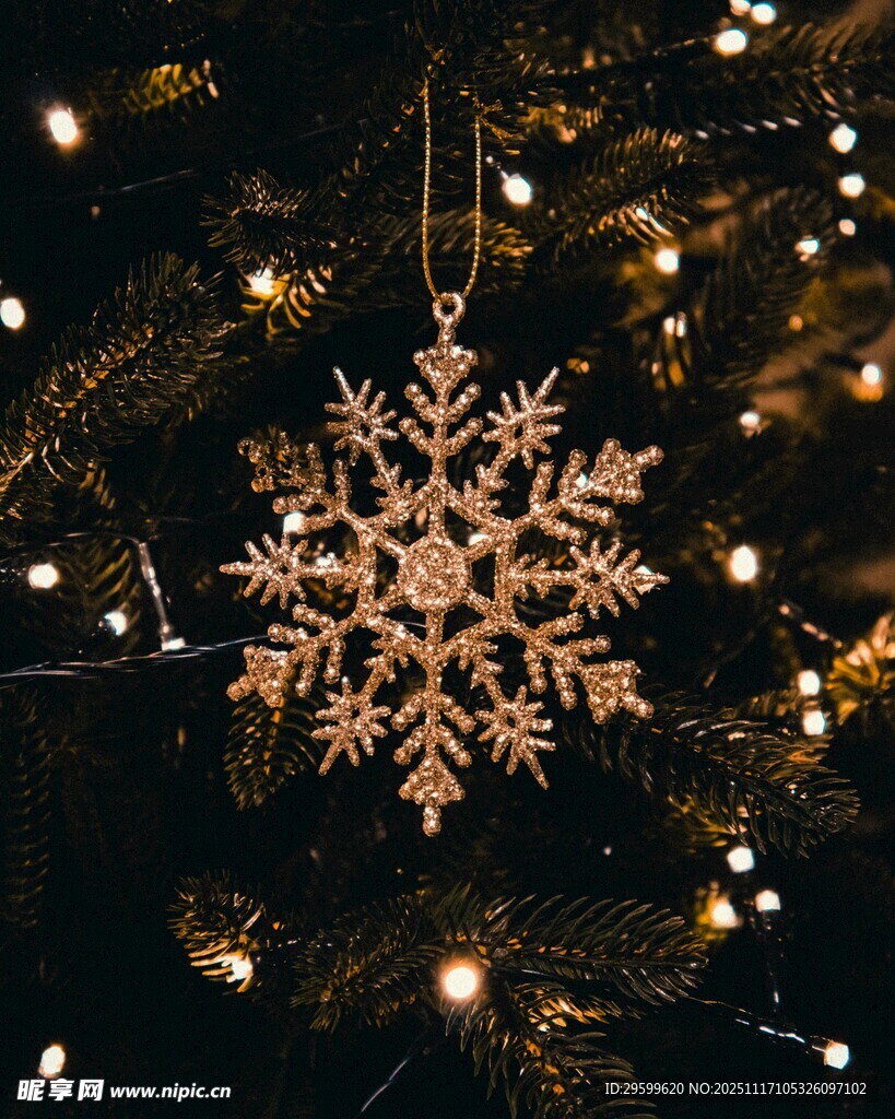 金色雪花圣诞挂饰