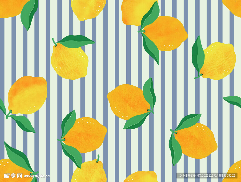 柠檬条纹图案背景设计