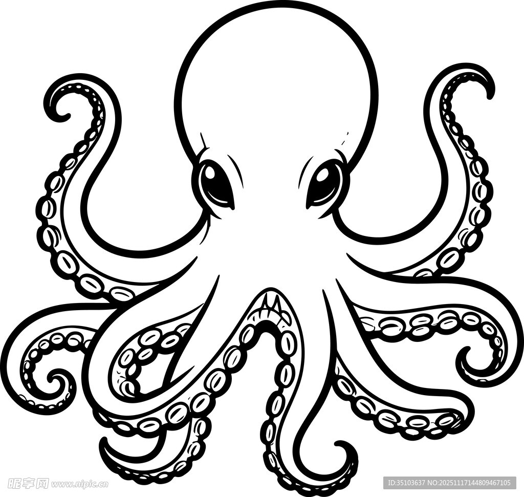 卡通章鱼插画
