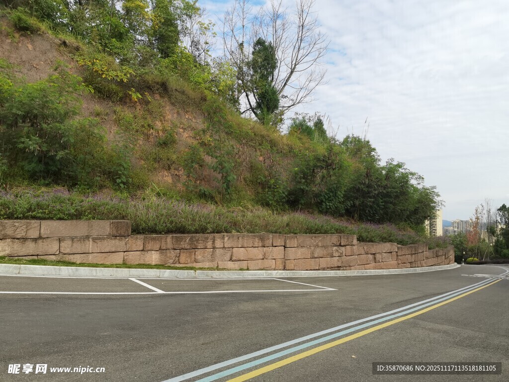 公路旁绿植护坡景观