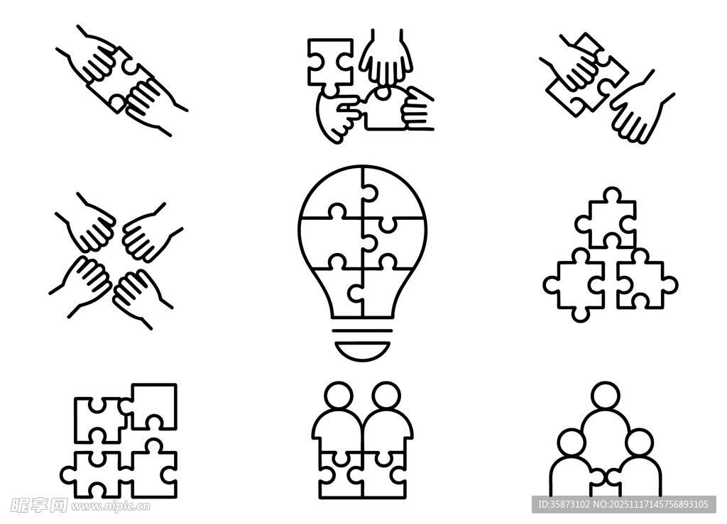 科技与团队协作图案