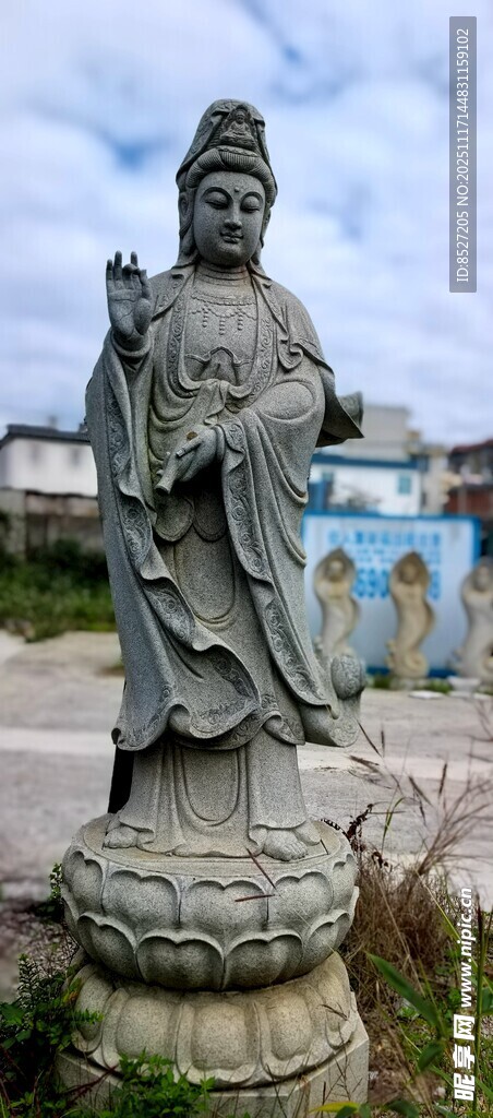 户外观音石雕像