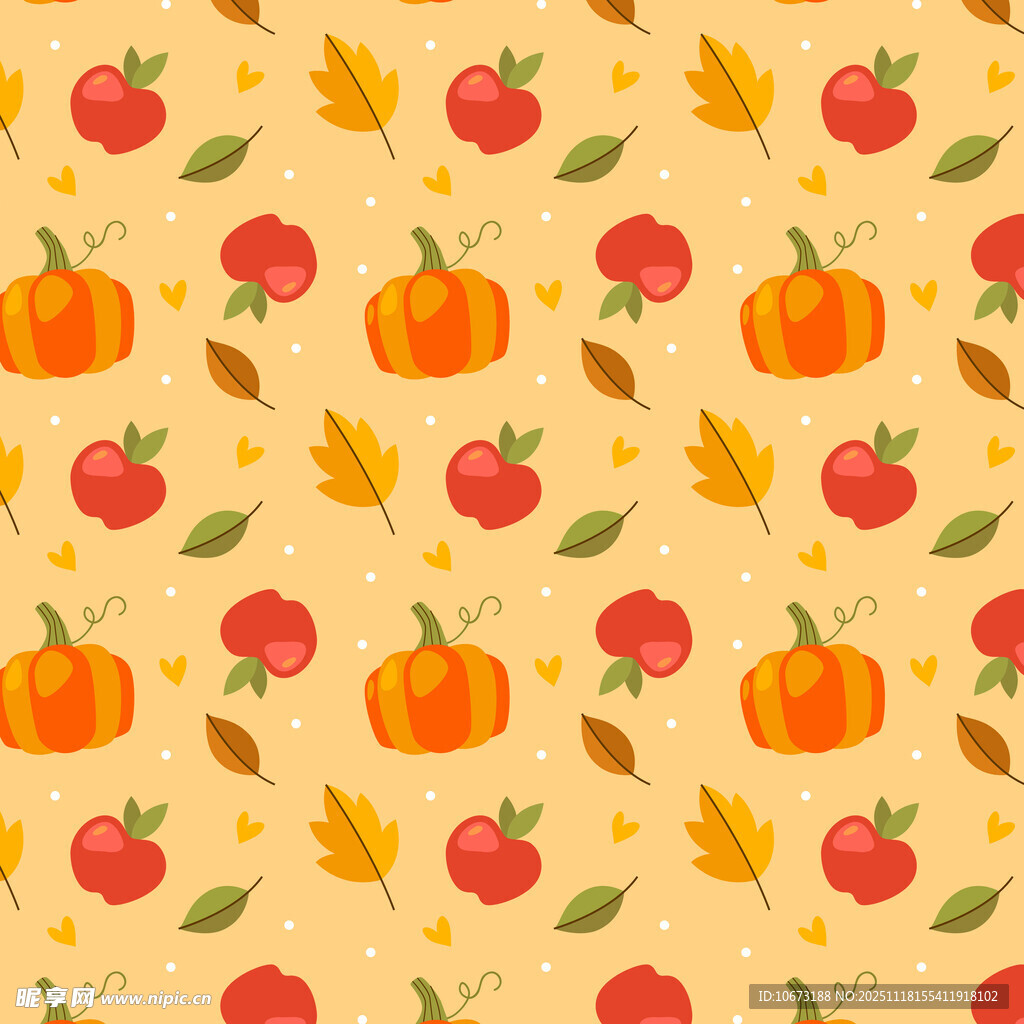 秋季南瓜枫叶图案背景