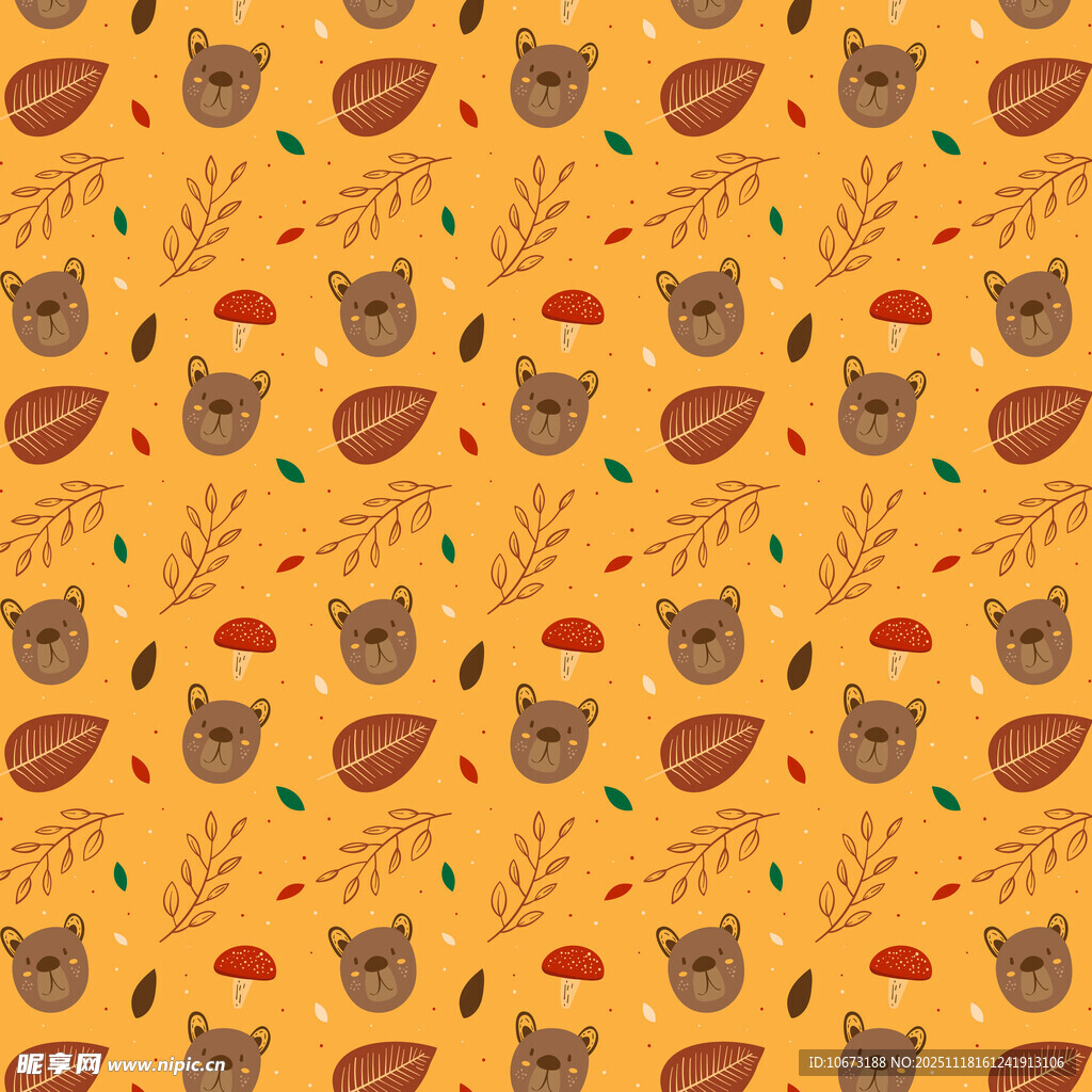 卡通风格食物图案背景图