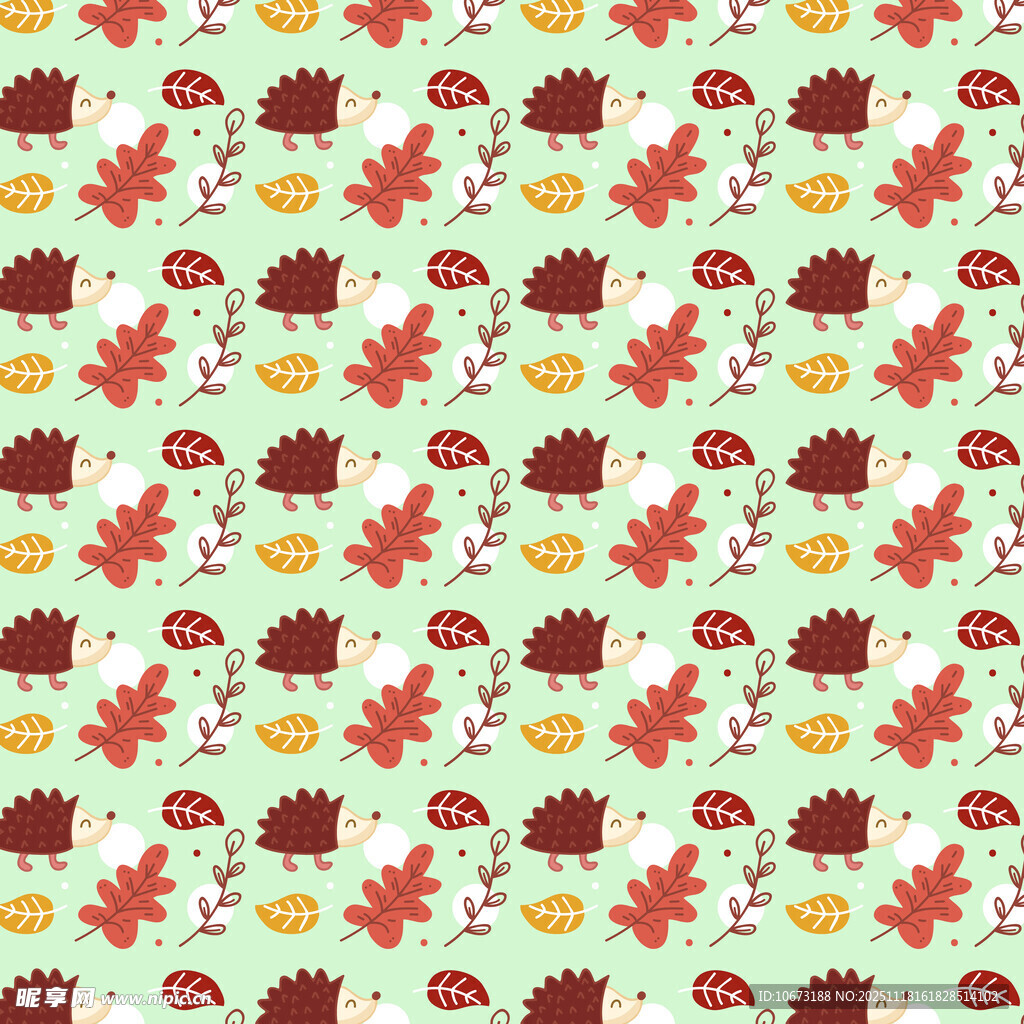 秋季元素无缝图案背景