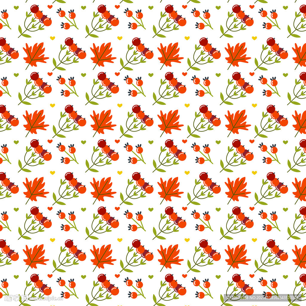 秋季元素无缝图案背景