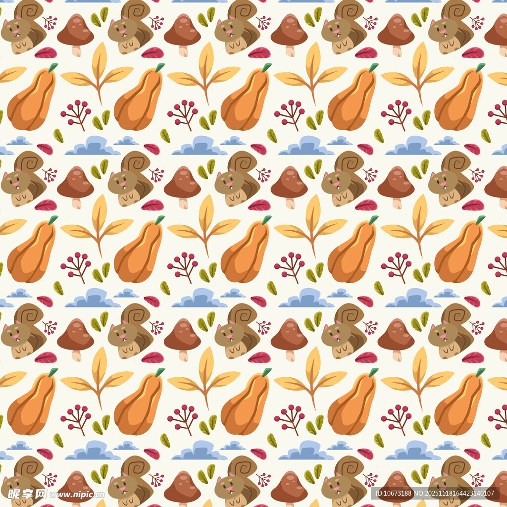 秋季元素无缝图案设计