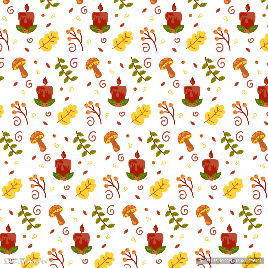 秋季元素无缝图案设计