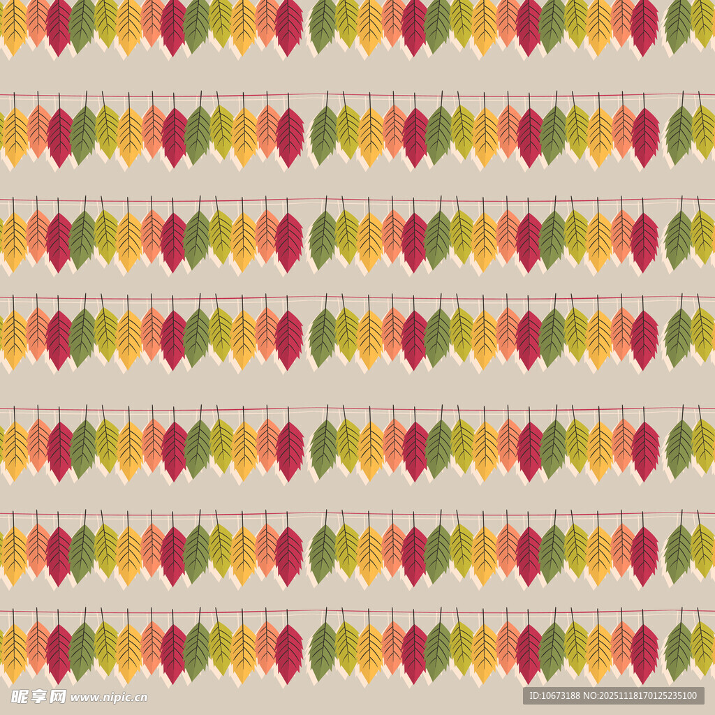 多彩树叶图案背景纹理