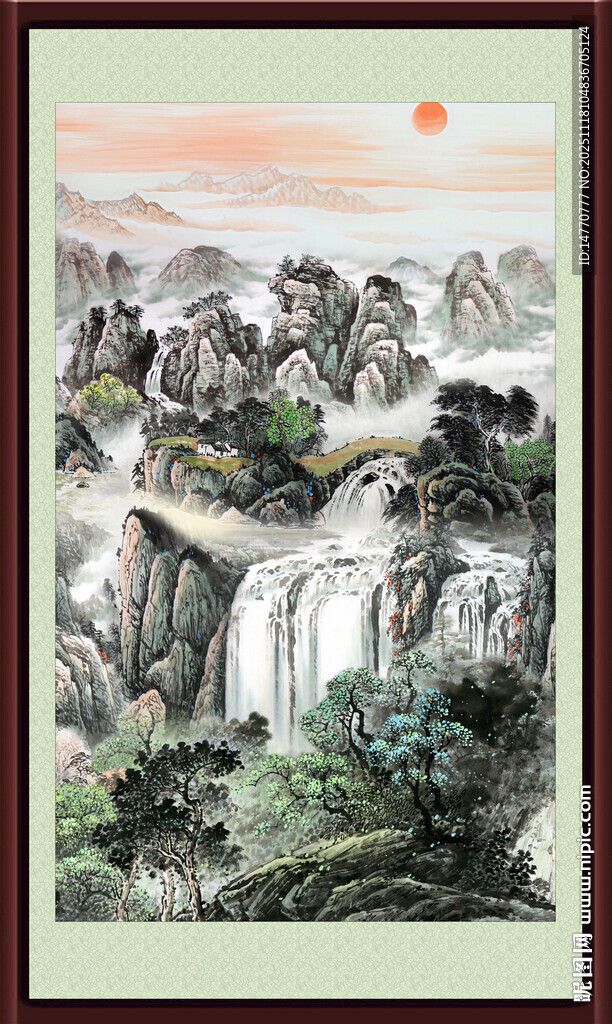  山水中堂画 