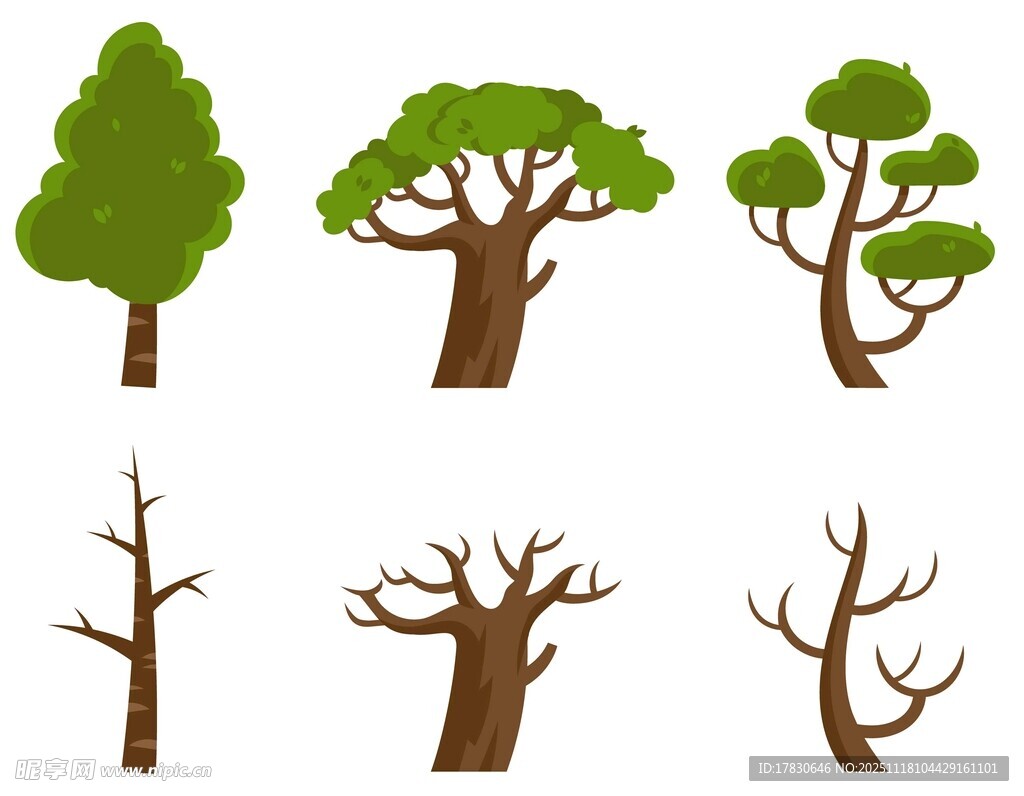 多样树木形态图标集