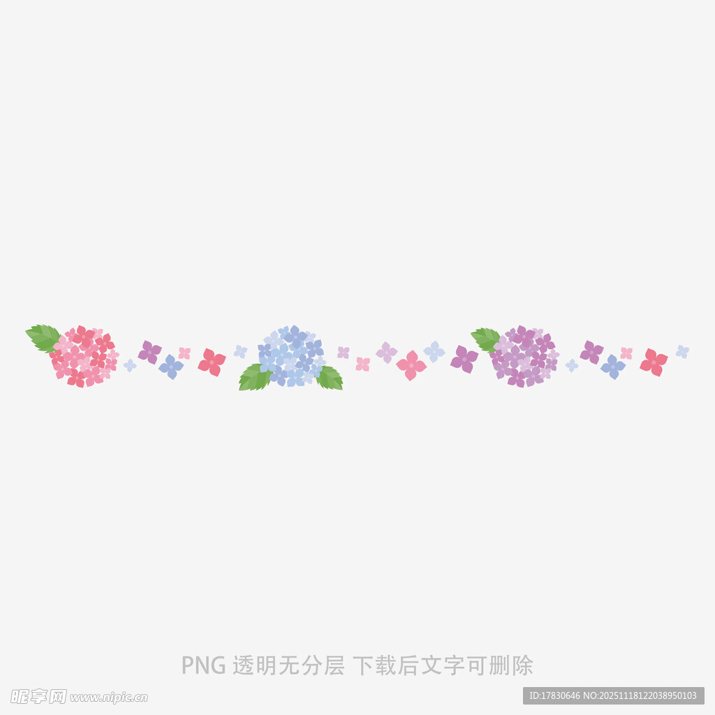 彩色花朵花边装饰图案