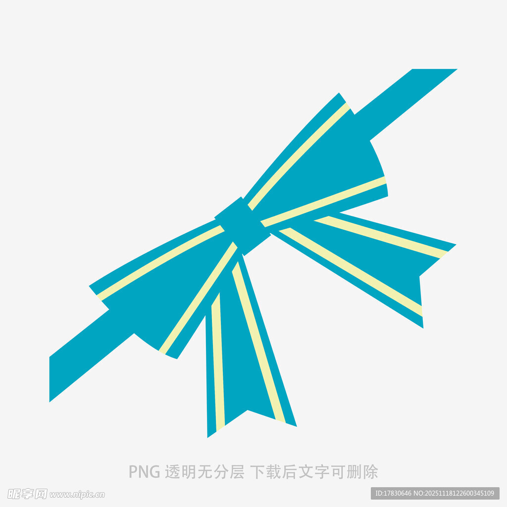 蓝色蝴蝶结装饰图案