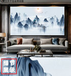 新中式山水意境横幅画