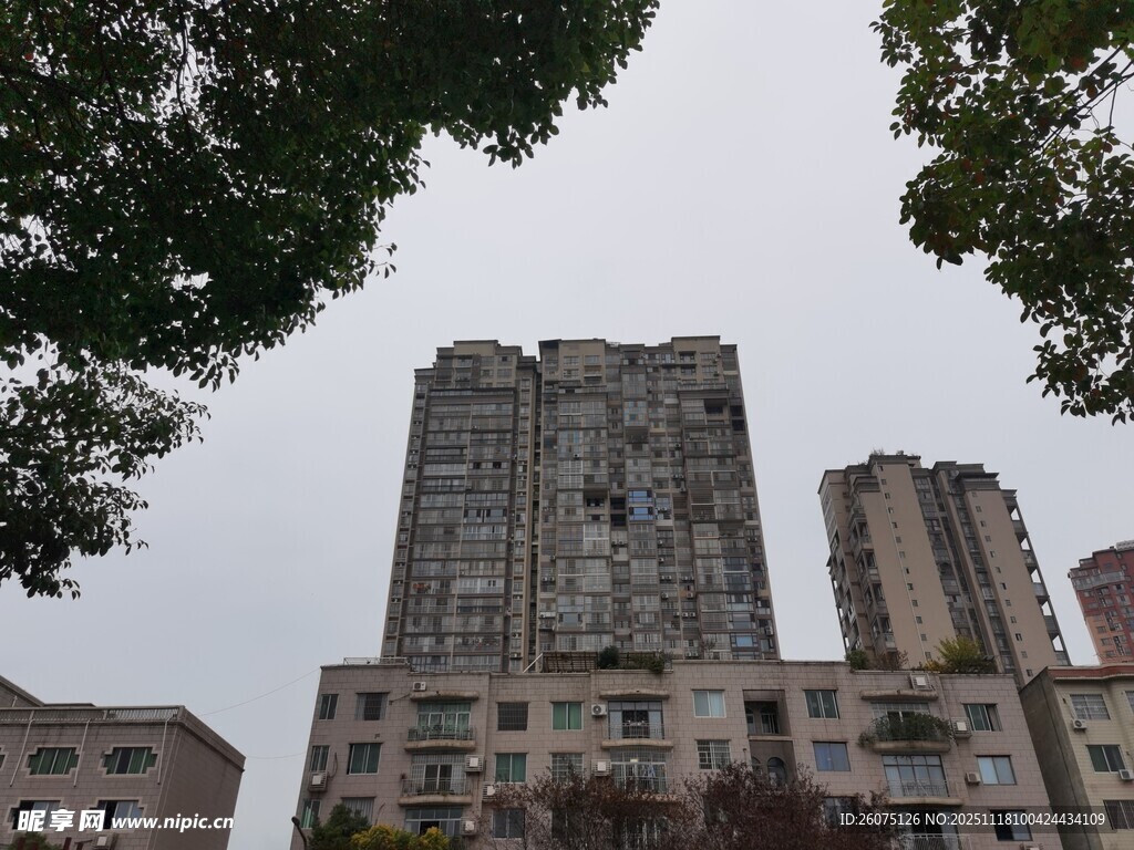 城市高楼与周边建筑景观