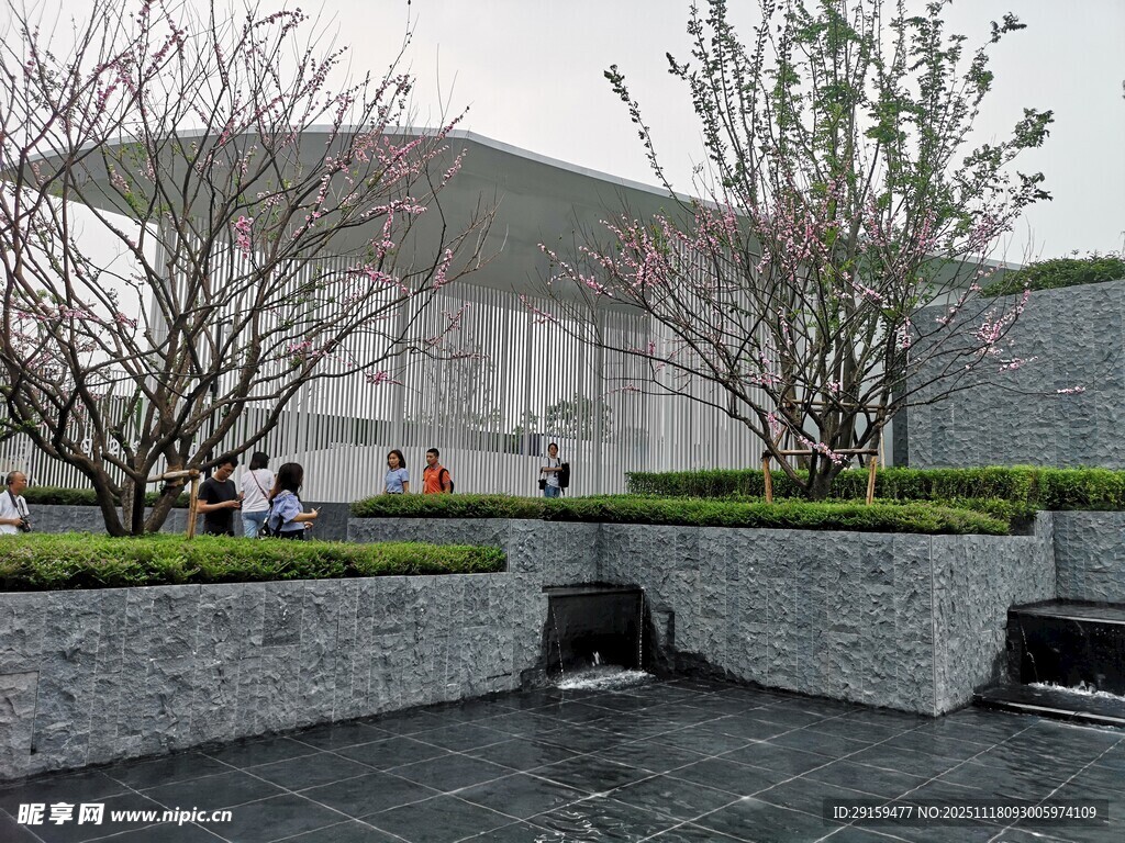 现代建筑景观庭院一角